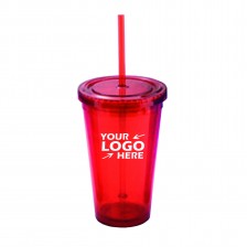 16 oz Plastic Double Wall Gift Tumbler